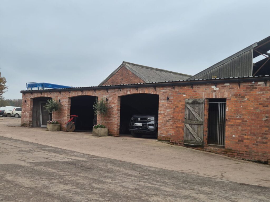 seamless gutters on a farm building