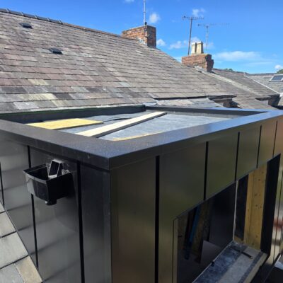 aluminium top hat panel and capping detail