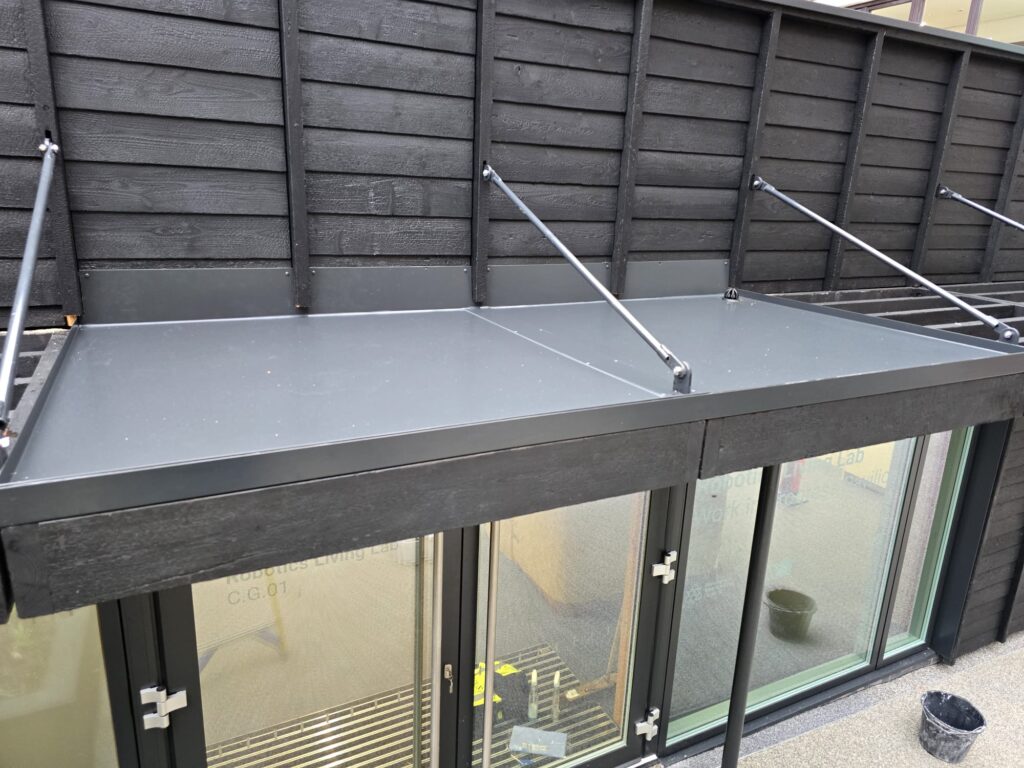 aluminium tray detail at Manchester Metropolitan University