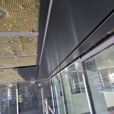 large-scale aluminium soffit detail