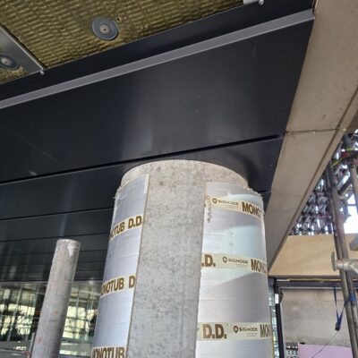 large-scale aluminium soffit detail