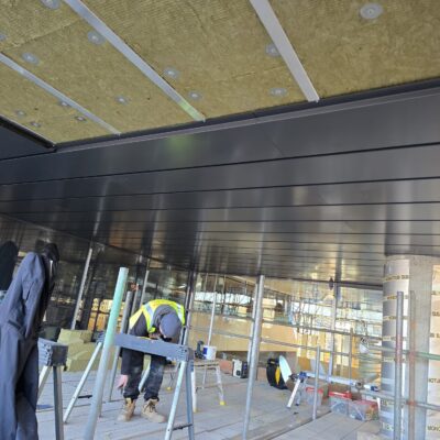 large-scale aluminium soffit detail