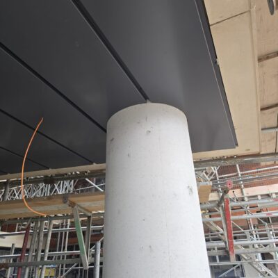 large-scale aluminium soffit detail