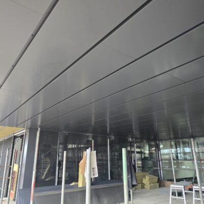 large-scale aluminium soffit detail