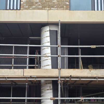 large-scale aluminium soffit detail