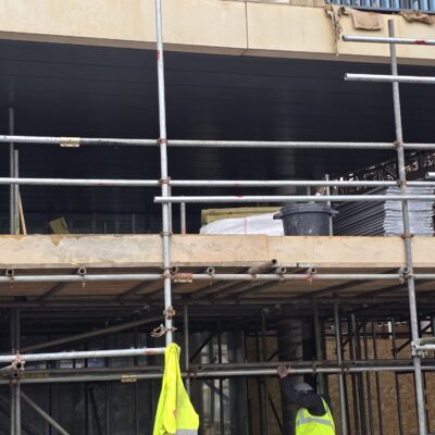 large-scale aluminium soffit detail