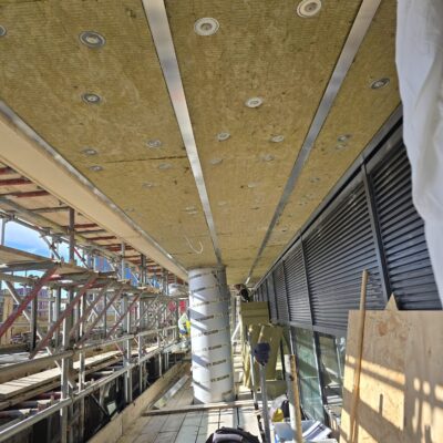 large-scale aluminium soffit detail