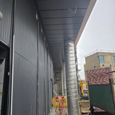 large-scale aluminium soffit detail