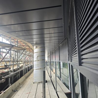 large-scale aluminium soffit detail