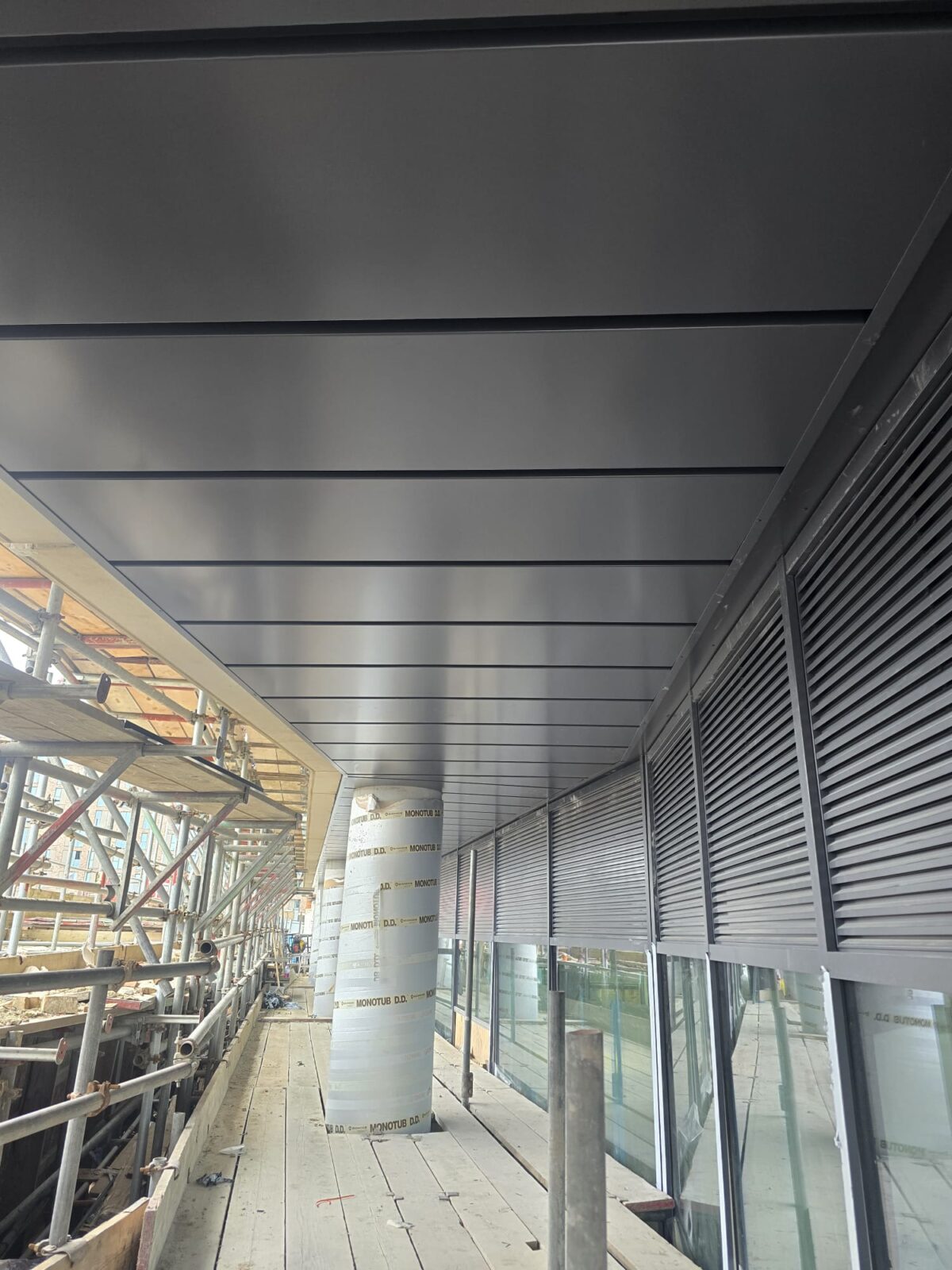 large-scale aluminium soffit detail