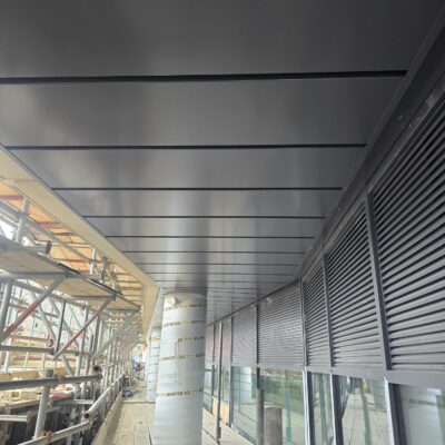 large-scale aluminium soffit detail