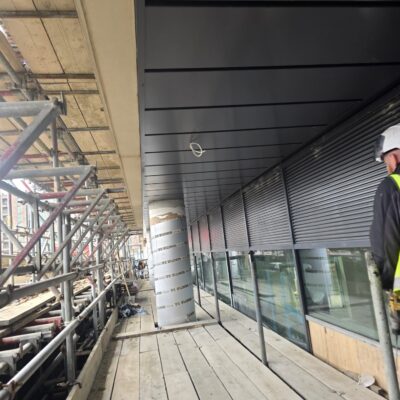 large-scale aluminium soffit detail