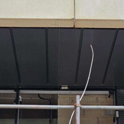 large-scale aluminium soffit detail