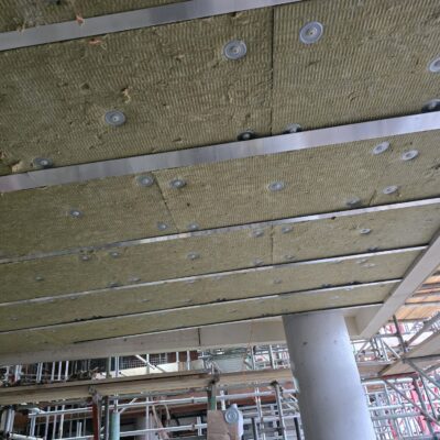 large-scale aluminium soffit detail