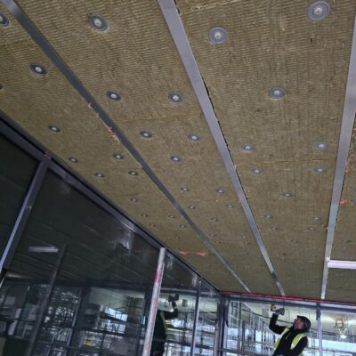 large-scale aluminium soffit detail